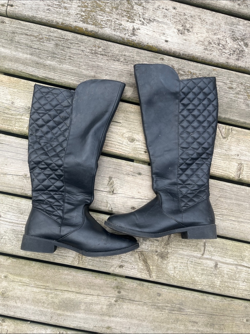 dexflex comfort Black Quilted  Riding Boots Size 8